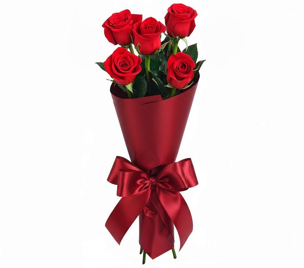 Букет 5 Красных роз Эдлесс Лав в Чиколе