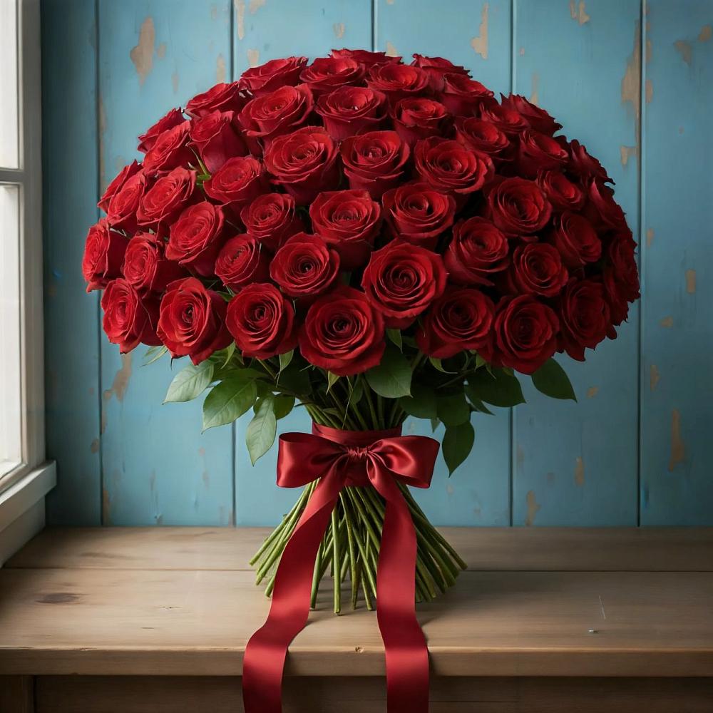 Букет Красные розы Блэк Меджик в Чиколе