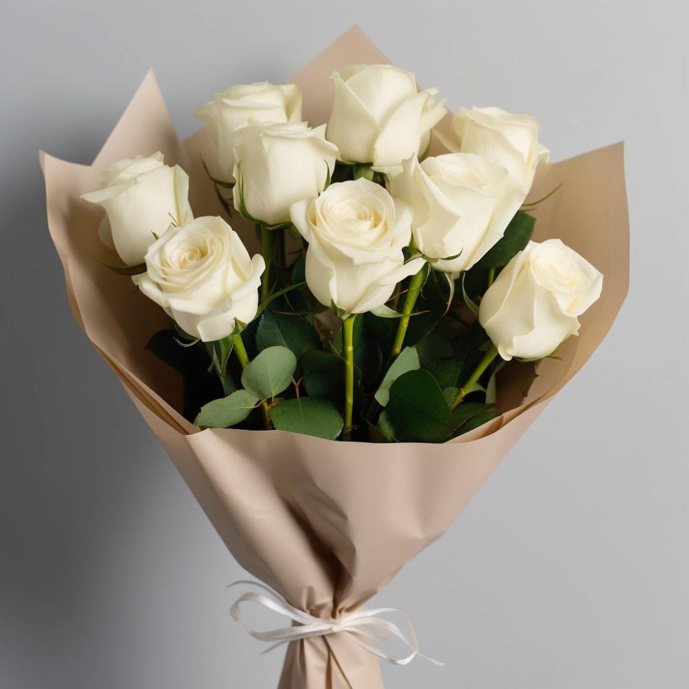 Букет 9 Белых роз Эдлесс Лав в Чиколе