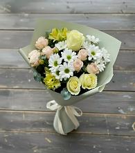 Букет цветов из:  Альстромерии, Розы и Хризантемы в Чиколе